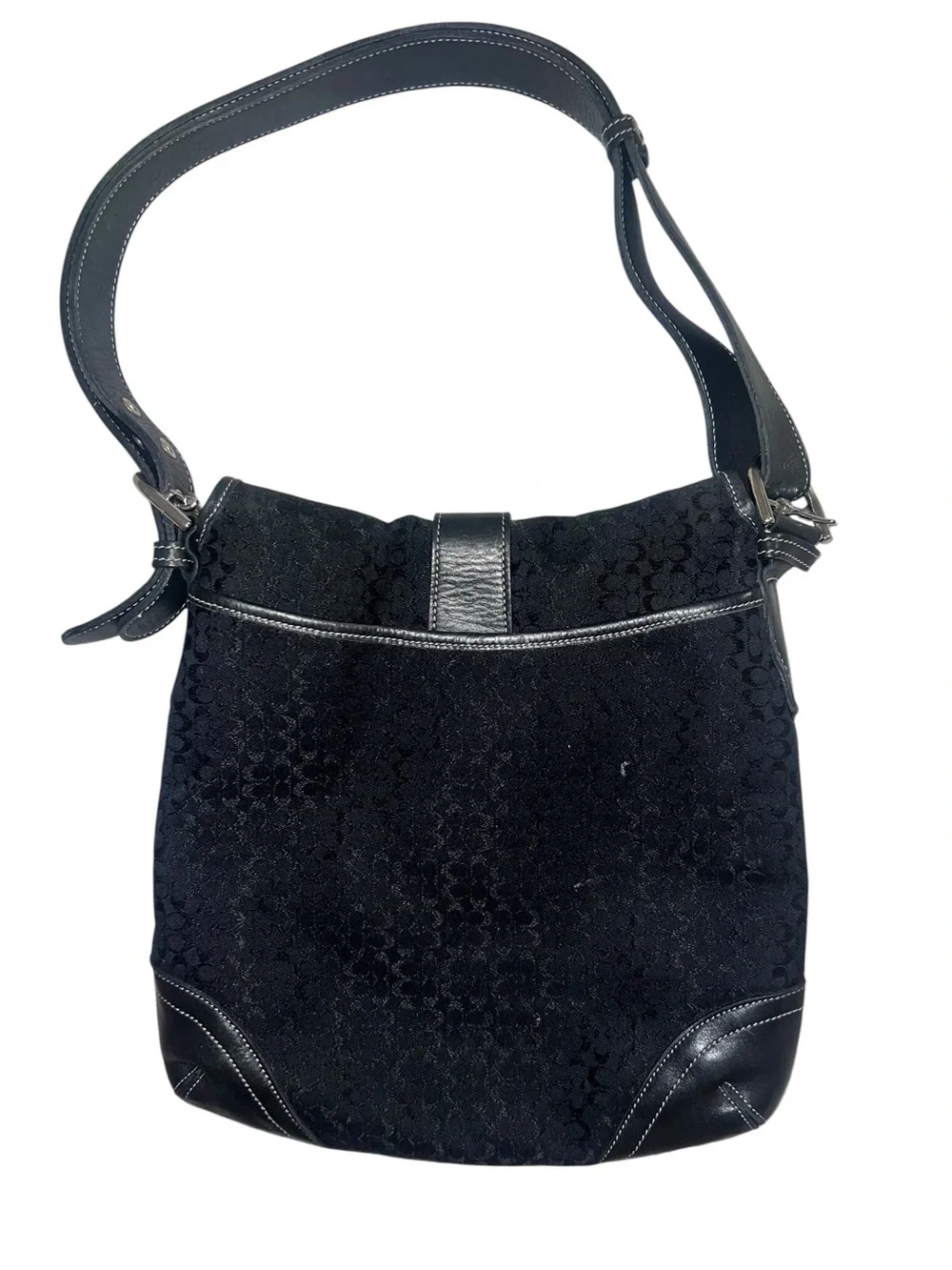 Coach SoHo Black Women's Shoulder/Crossbody Bag with Buckle Strap